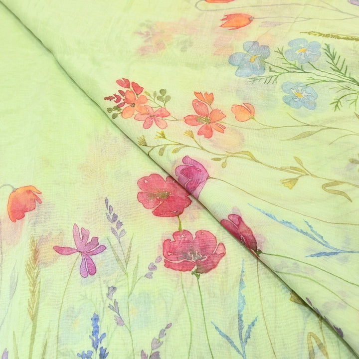 Mul Chanderi Digital Print Fabric - Soft Lightweight Designer Fabric GC0018-A4