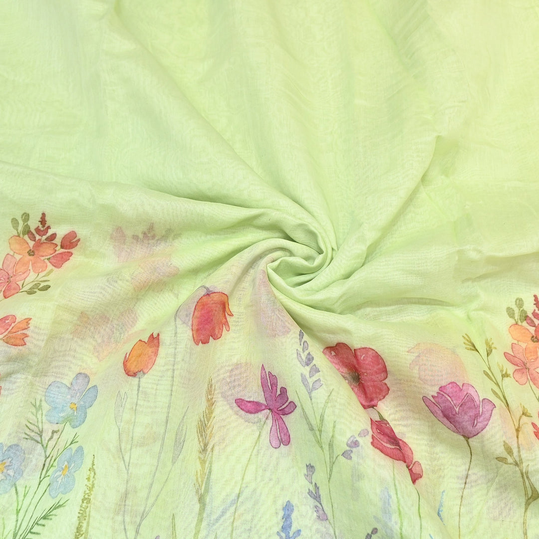 Mul Chanderi Digital Print Fabric - Soft Lightweight Designer Fabric GC0018-A4