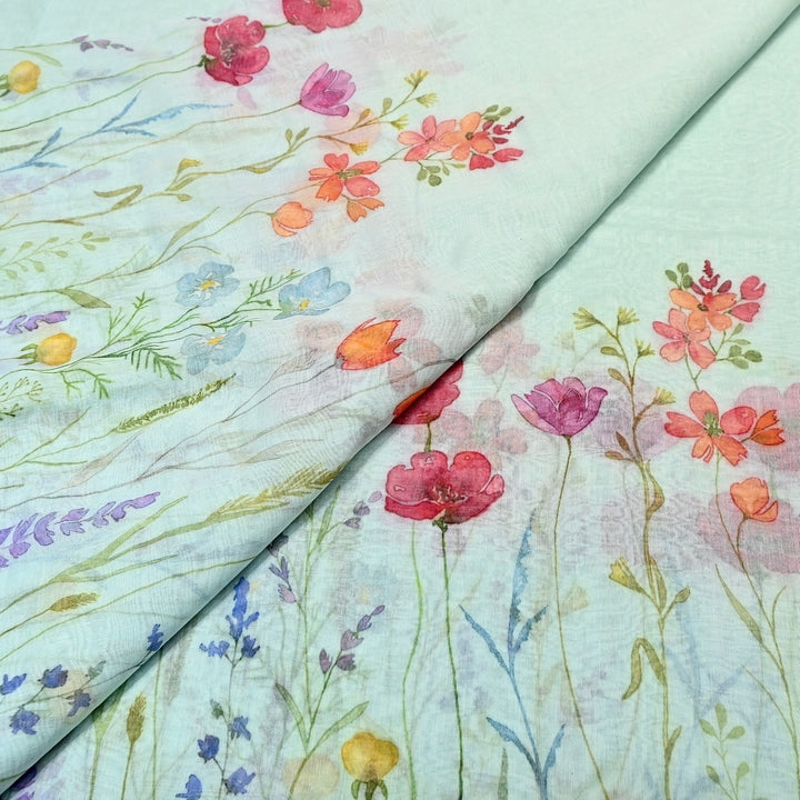 Mul Chanderi Digital Print Fabric - Soft Lightweight Designer Fabric GC0018-A5