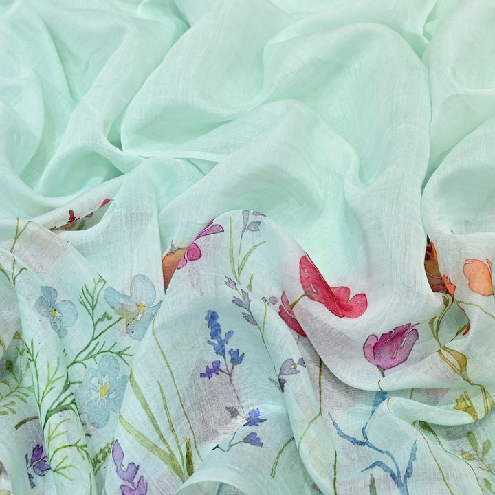 Mul Chanderi Digital Print Fabric - Soft Lightweight Designer Fabric GC0018-A5