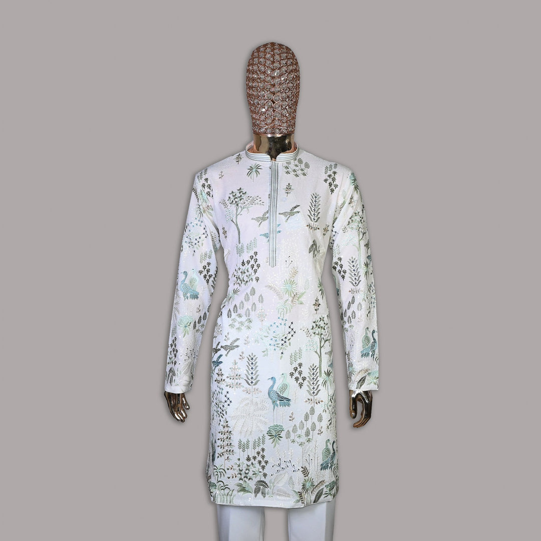Chanderi Resham Embroidery Work Kurta Set | SV5734