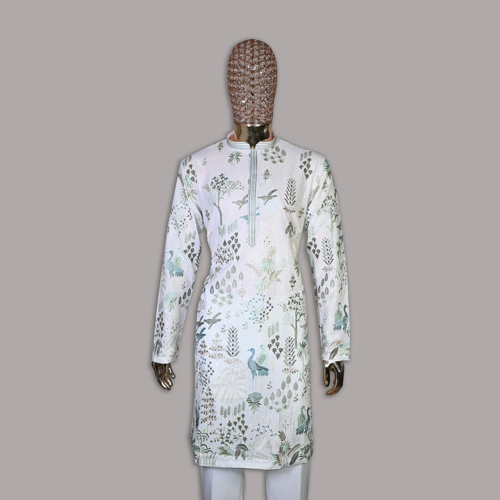 Chanderi Resham Embroidery Work Kurta Set | SV5734