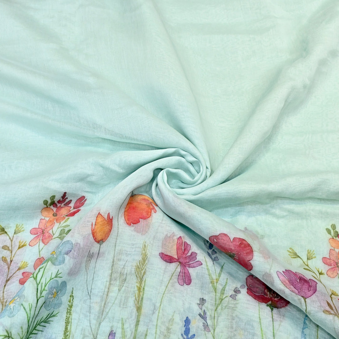 Mul Chanderi Digital Print Fabric - Soft Lightweight Designer Fabric GC0018-A5