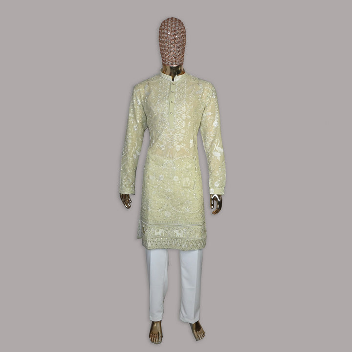 Georgette Resham Embroidery Work Kurta Set | DE11299