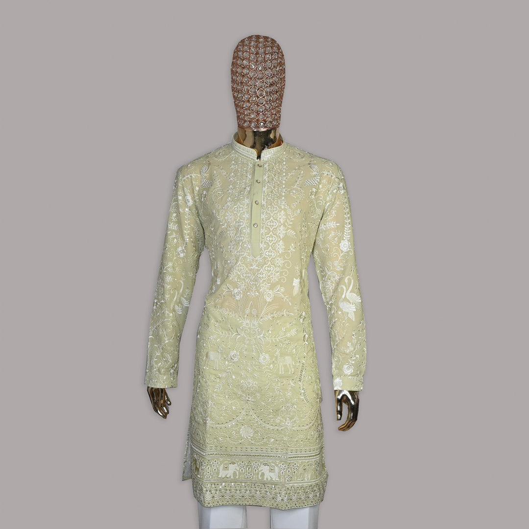 Georgette Resham Embroidery Work Kurta Set | DE11299