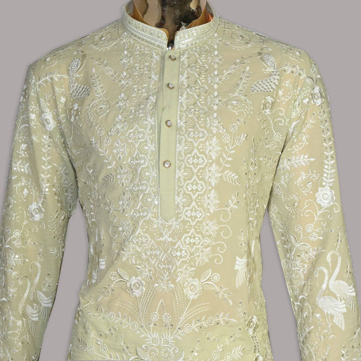 Georgette Resham Embroidery Work Kurta Set | DE11299