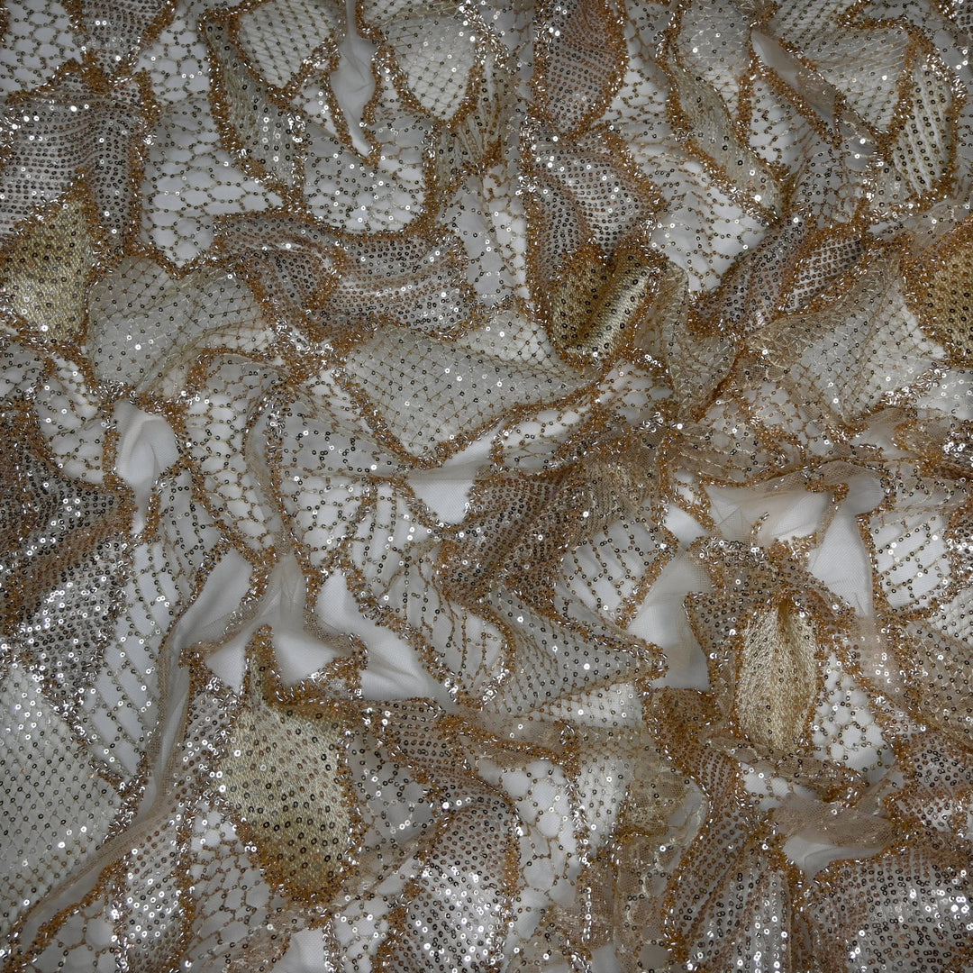 Beautiful Imported Net Cut Dana & Sequins Embroidery Fabrics
