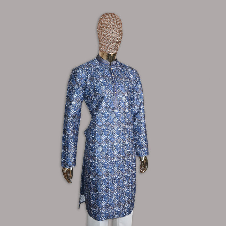 Raw Silk Out Lining Work Kurta Set | 000328-01