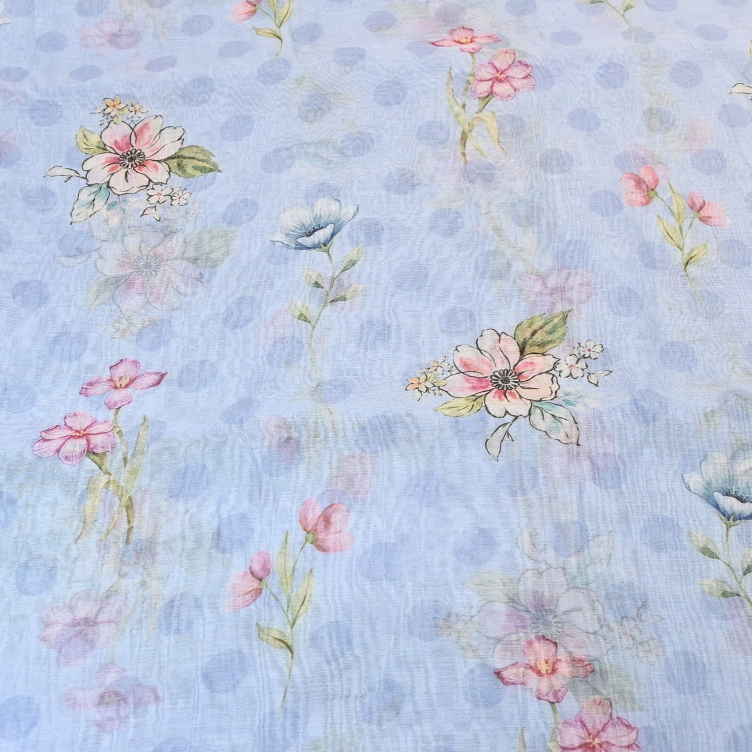 Mul Chanderi Digital Print Fabric - Soft Lightweight Designer Fabric NS0182-1