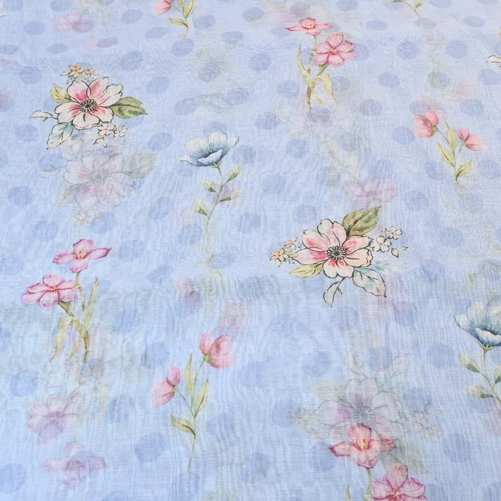 Mul Chanderi Digital Print Fabric - Soft Lightweight Designer Fabric NS0182-1