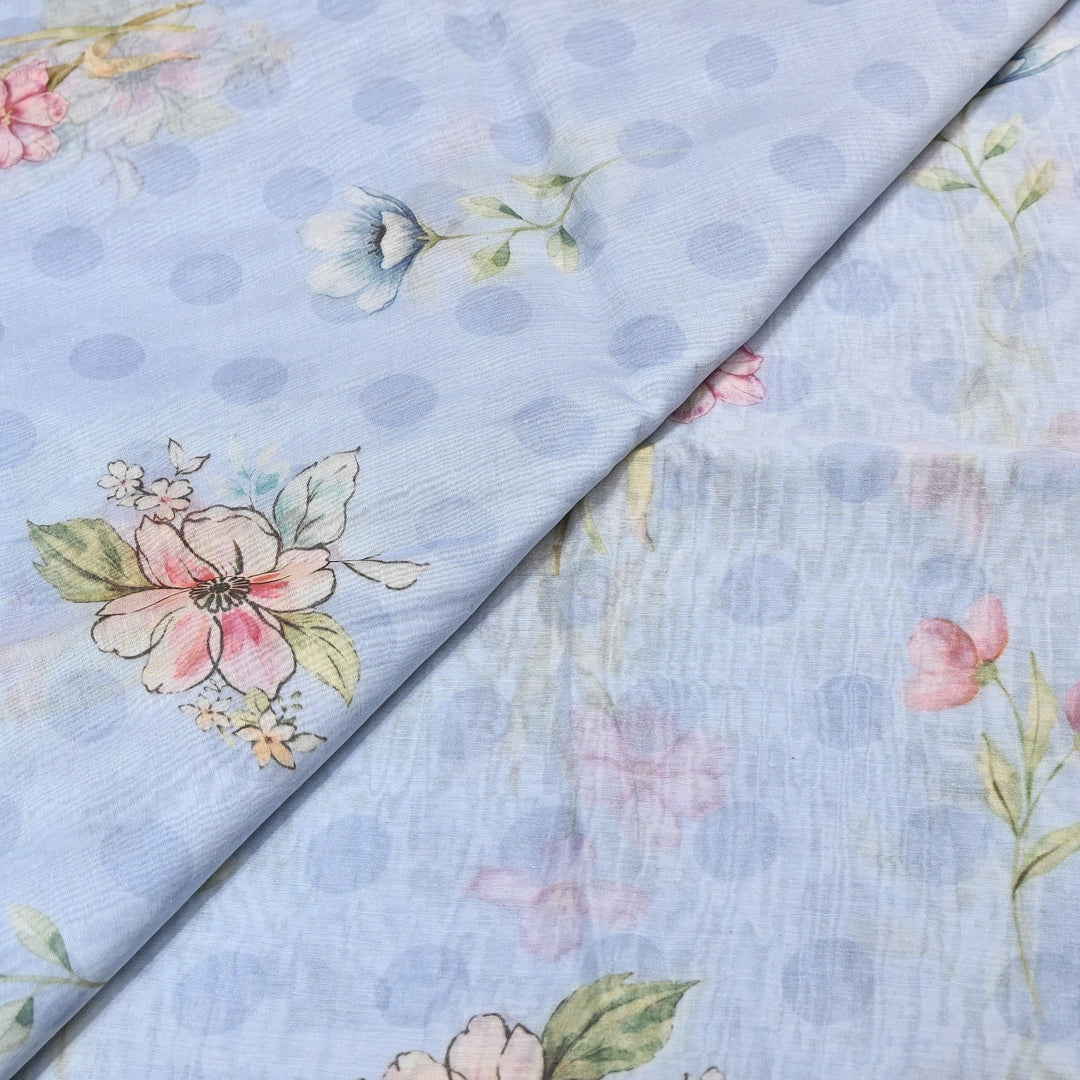 Mul Chanderi Digital Print Fabric - Soft Lightweight Designer Fabric NS0182-1