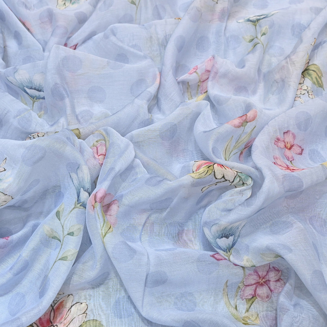 Mul Chanderi Digital Print Fabric - Soft Lightweight Designer Fabric NS0182-1