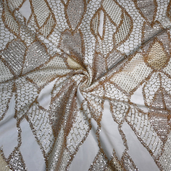 Beautiful Imported Net Cut Dana & Sequins Embroidery Fabrics
