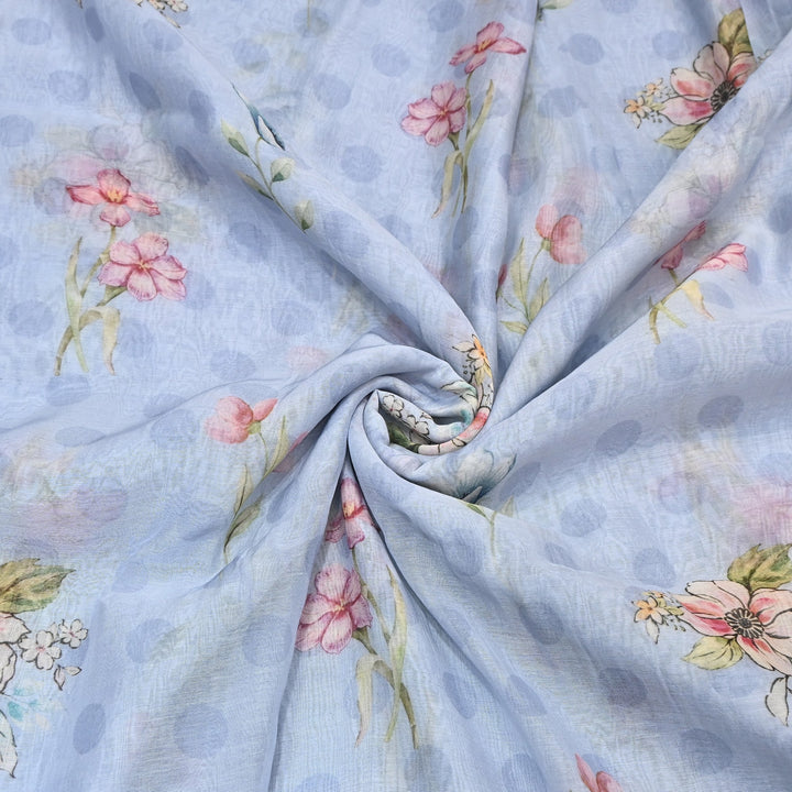 Mul Chanderi Digital Print Fabric - Soft Lightweight Designer Fabric NS0182-1