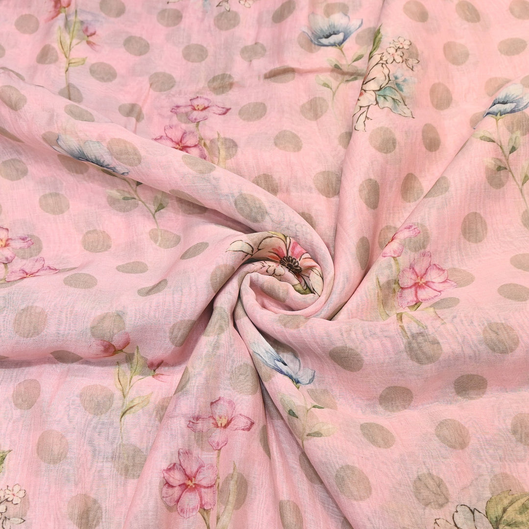 Mul Chanderi Digital Print Fabric - Soft Lightweight Designer Fabric NS0182-2