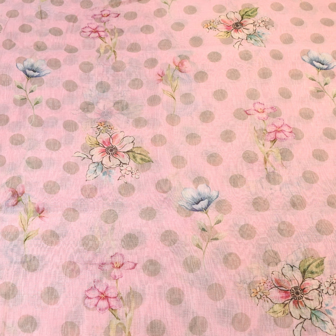 Mul Chanderi Digital Print Fabric - Soft Lightweight Designer Fabric NS0182-2