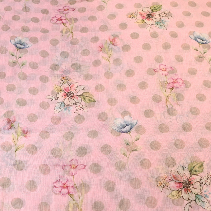Mul Chanderi Digital Print Fabric - Soft Lightweight Designer Fabric NS0182-2
