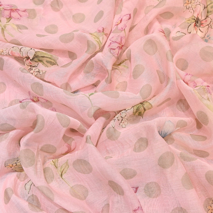 Mul Chanderi Digital Print Fabric - Soft Lightweight Designer Fabric NS0182-2