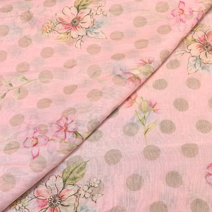 Mul Chanderi Digital Print Fabric - Soft Lightweight Designer Fabric NS0182-2