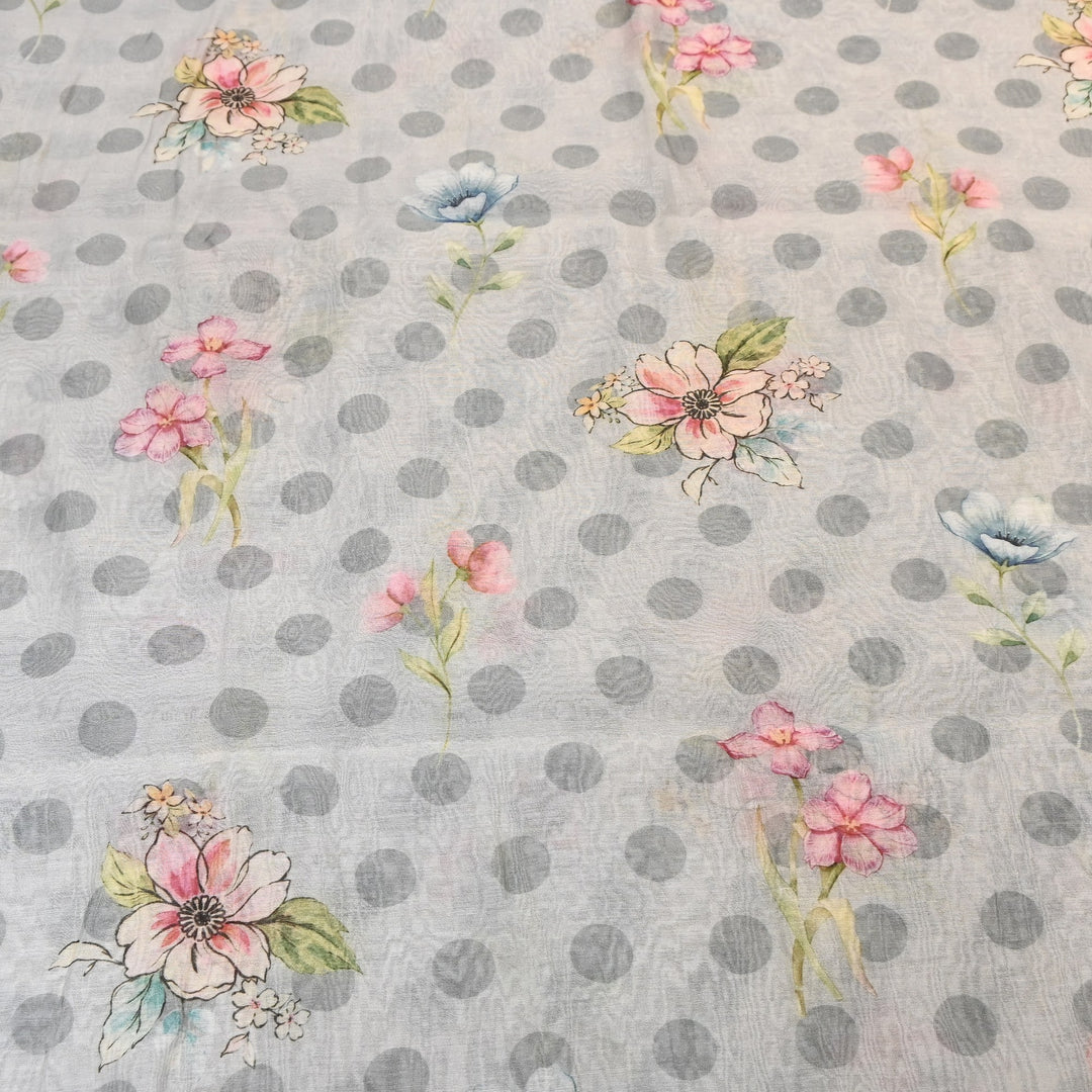 Mul Chanderi Digital Print Fabric - Soft Lightweight Designer Fabric NS0182-6