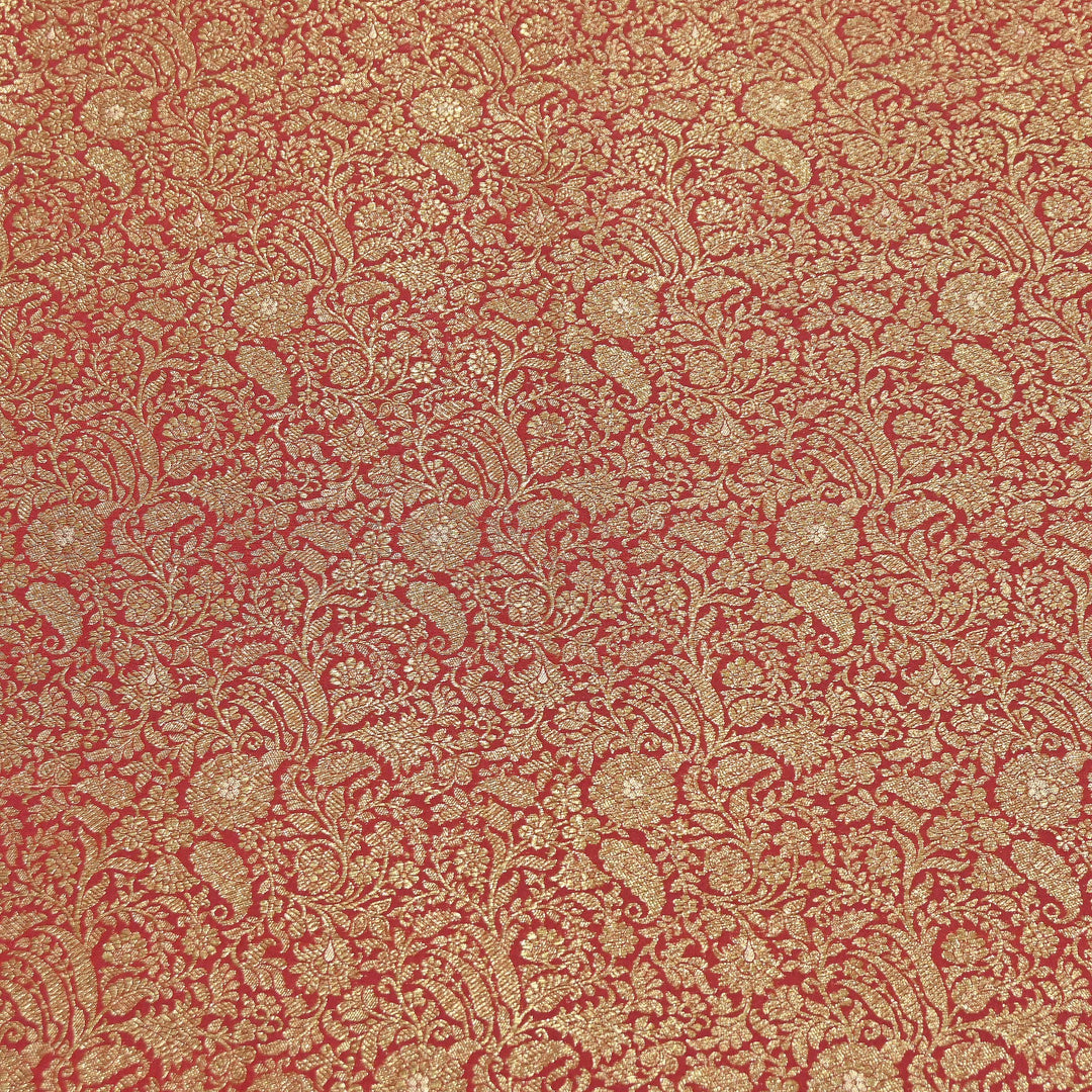 Silk Katan Antique Zari Jaal Brocade Fabric – Premium Traditional Designer Ethnic Wear Fabric | HAR380-1