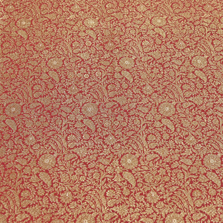 Silk Katan Antique Zari Jaal Brocade Fabric – Premium Traditional Designer Ethnic Wear Fabric | HAR380-1