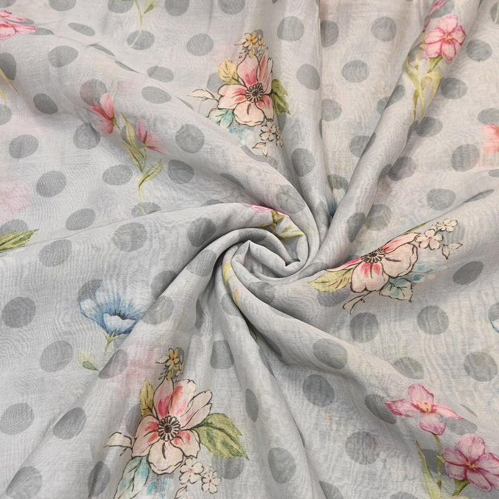 Mul Chanderi Digital Print Fabric - Soft Lightweight Designer Fabric NS0182-6