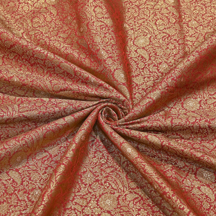 Silk Katan Antique Zari Jaal Brocade Fabric – Premium Traditional Designer Ethnic Wear Fabric | HAR380-1