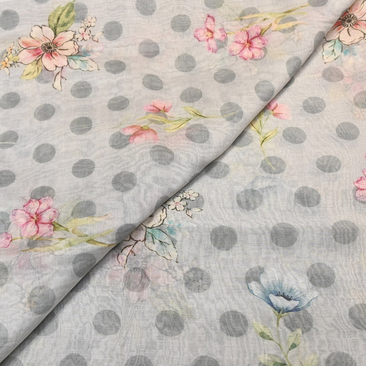 Mul Chanderi Digital Print Fabric - Soft Lightweight Designer Fabric NS0182-6