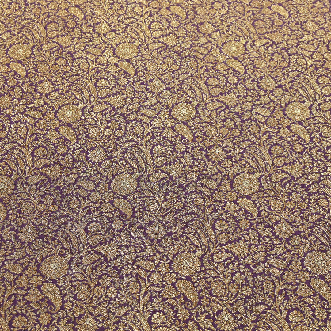 Silk Katan Antique Zari Jaal Brocade Fabric – Premium Traditional Designer Ethnic Wear Fabric | HAR380-2