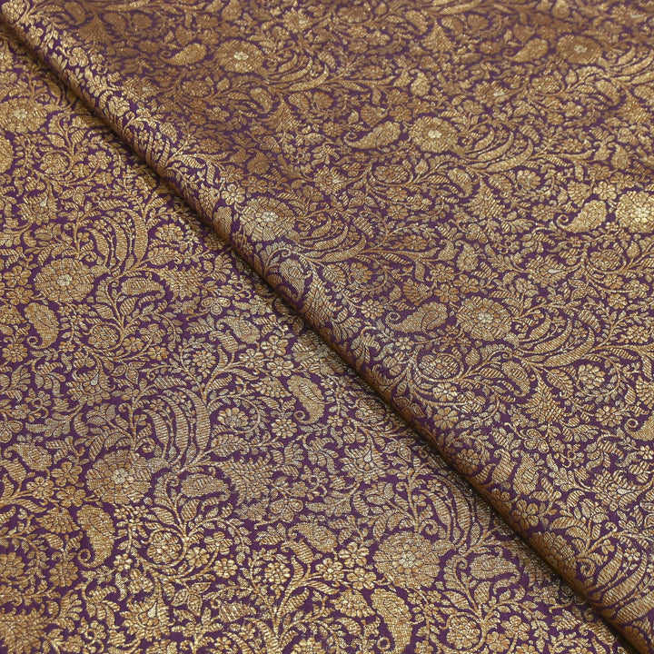 Silk Katan Antique Zari Jaal Brocade Fabric – Premium Traditional Designer Ethnic Wear Fabric | HAR380-2