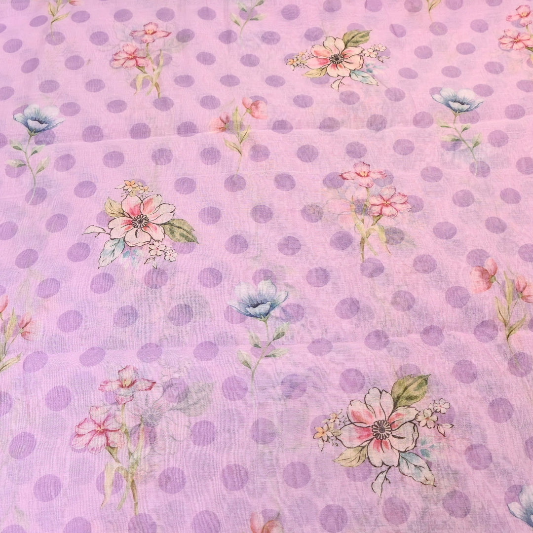 Mul Chanderi Digital Print Fabric - Soft Lightweight Designer Fabric NS0182-4