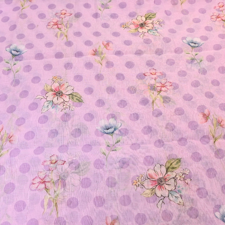 Mul Chanderi Digital Print Fabric - Soft Lightweight Designer Fabric NS0182-4