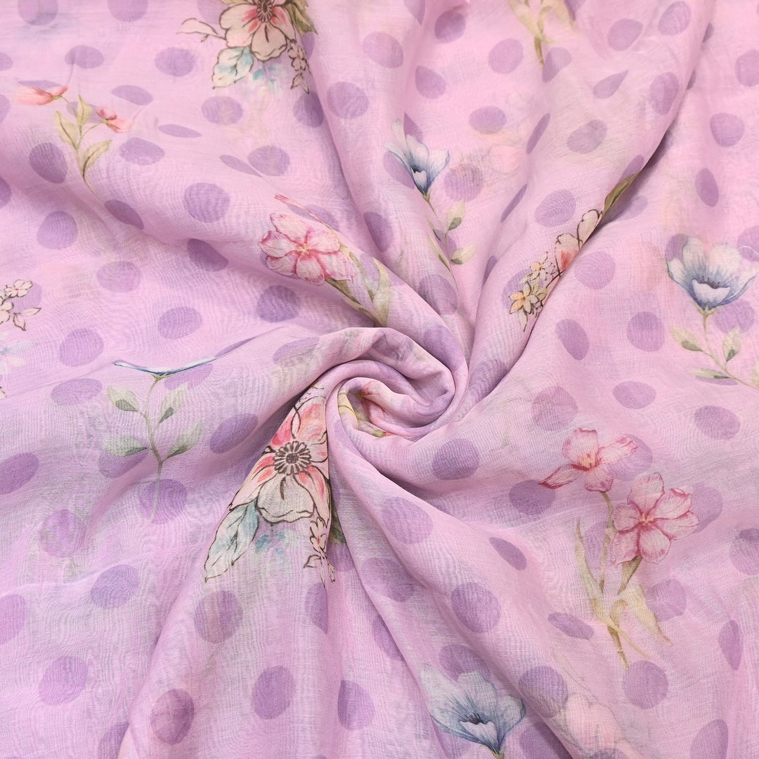 Mul Chanderi Digital Print Fabric - Soft Lightweight Designer Fabric NS0182-4