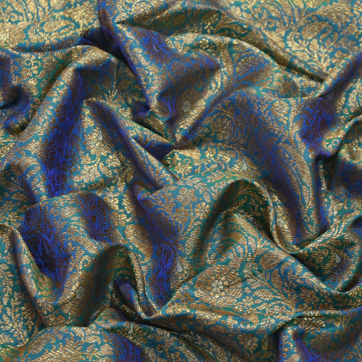 Silk Katan Antique Zari Jaal Brocade Fabric – Premium Traditional Designer Ethnic Wear Fabric | HAR380-4