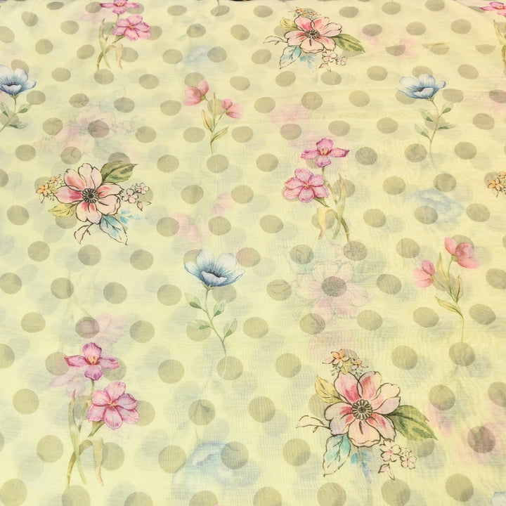 Mul Chanderi Digital Print Fabric - Soft Lightweight Designer Fabric NS0182-5