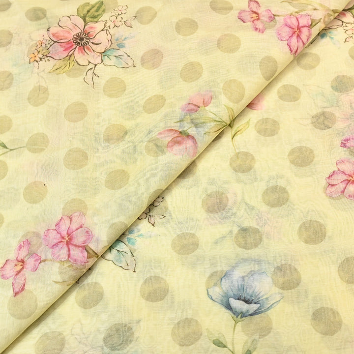 Mul Chanderi Digital Print Fabric - Soft Lightweight Designer Fabric NS0182-5