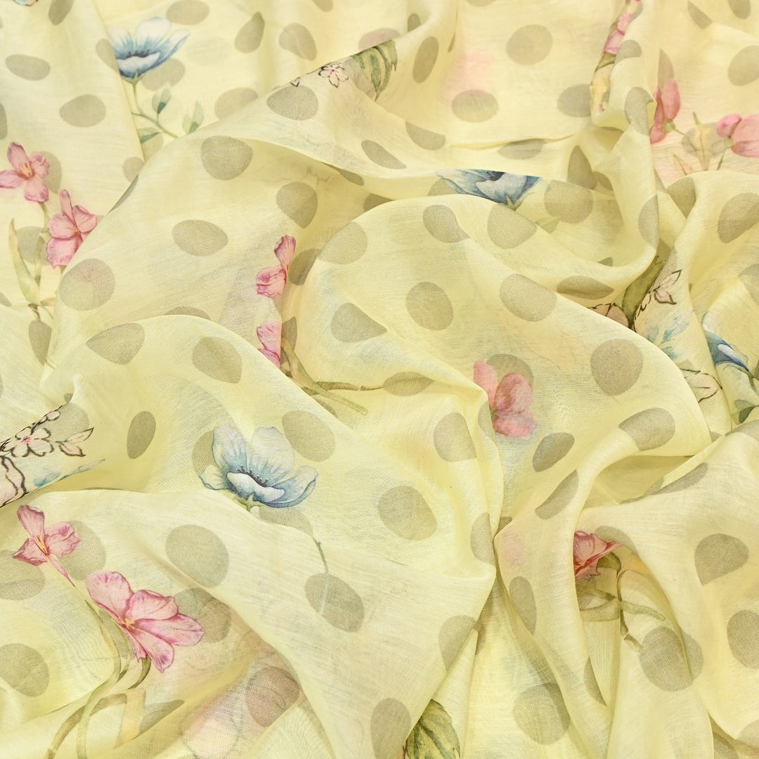 Mul Chanderi Digital Print Fabric - Soft Lightweight Designer Fabric NS0182-5