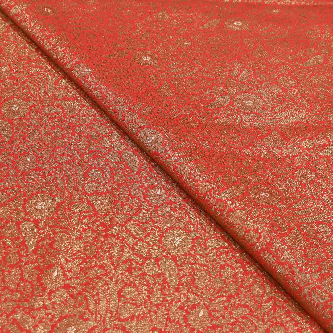 Silk Katan Antique Zari Jaal Brocade Fabric – Premium Traditional Designer Ethnic Wear Fabric | HAR380-5