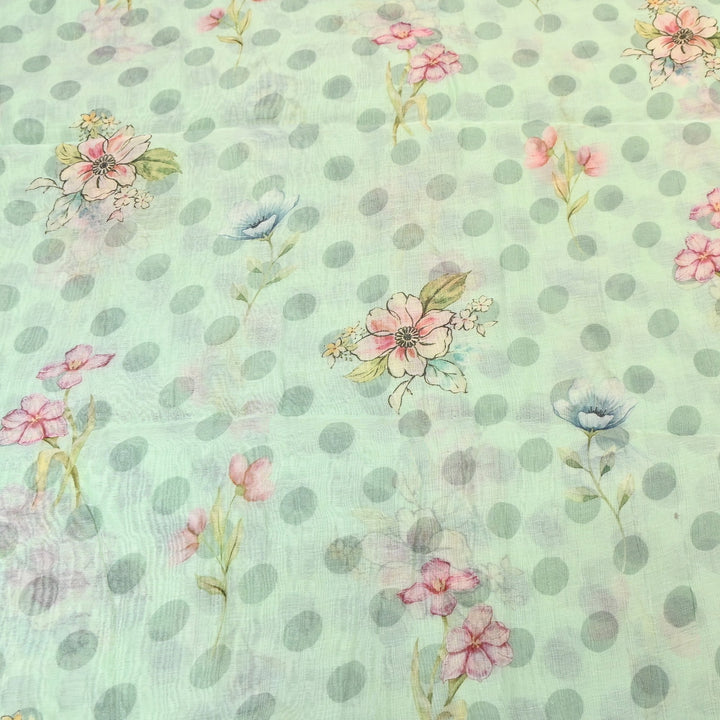 Mul Chanderi Digital Print Fabric - Soft Lightweight Designer Fabric NS0182-7
