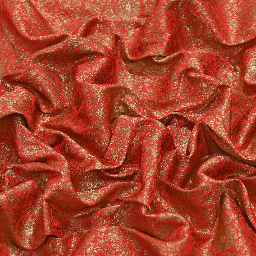 Silk Katan Antique Zari Jaal Brocade Fabric – Premium Traditional Designer Ethnic Wear Fabric | HAR380-5