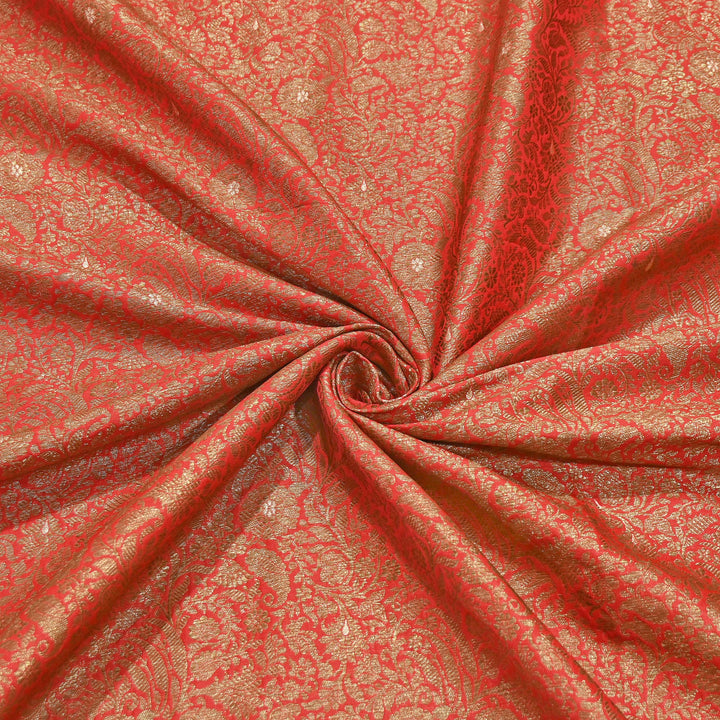 Silk Katan Antique Zari Jaal Brocade Fabric – Premium Traditional Designer Ethnic Wear Fabric | HAR380-5