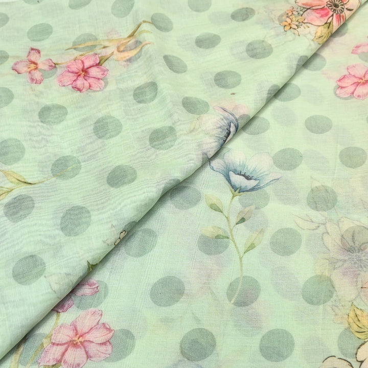 Mul Chanderi Digital Print Fabric - Soft Lightweight Designer Fabric NS0182-7