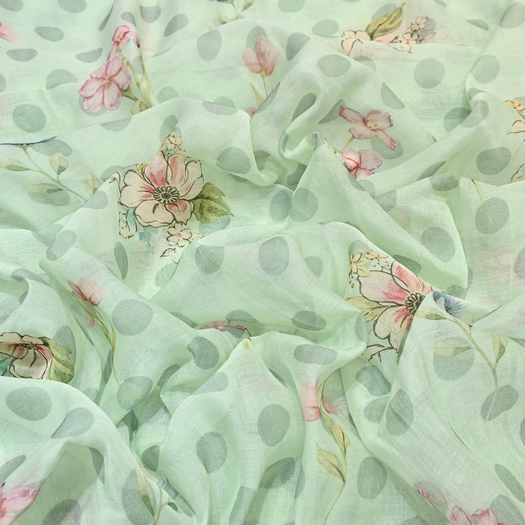 Mul Chanderi Digital Print Fabric - Soft Lightweight Designer Fabric NS0182-7