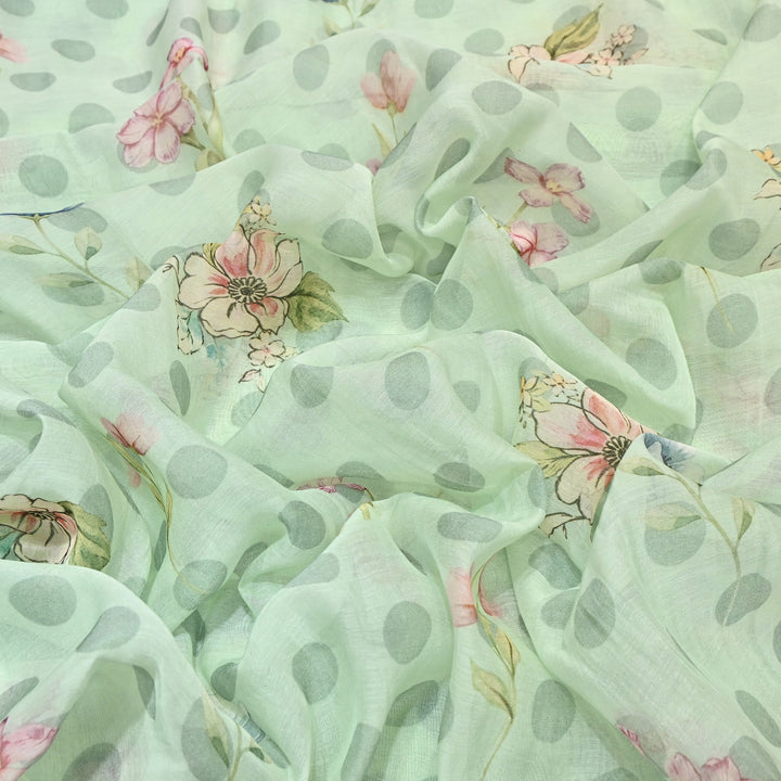 Mul Chanderi Digital Print Fabric - Soft Lightweight Designer Fabric NS0182-7