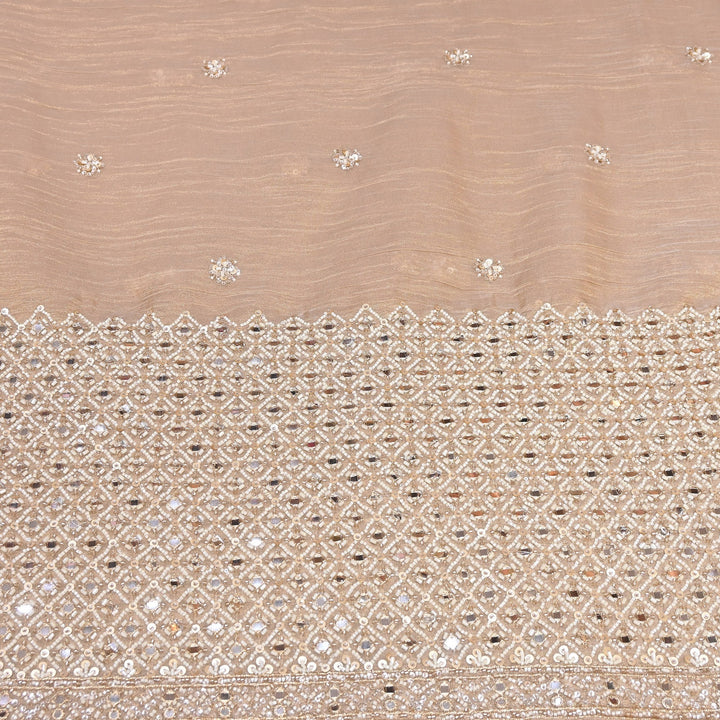 Crush Tissue Moti &  Sequins Embroidery Fabric | Elegant Designer Party Wear Fabric | V2750C-02