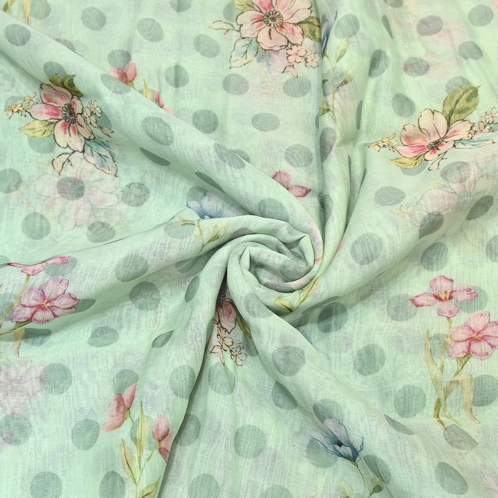 Mul Chanderi Digital Print Fabric - Soft Lightweight Designer Fabric NS0182-7