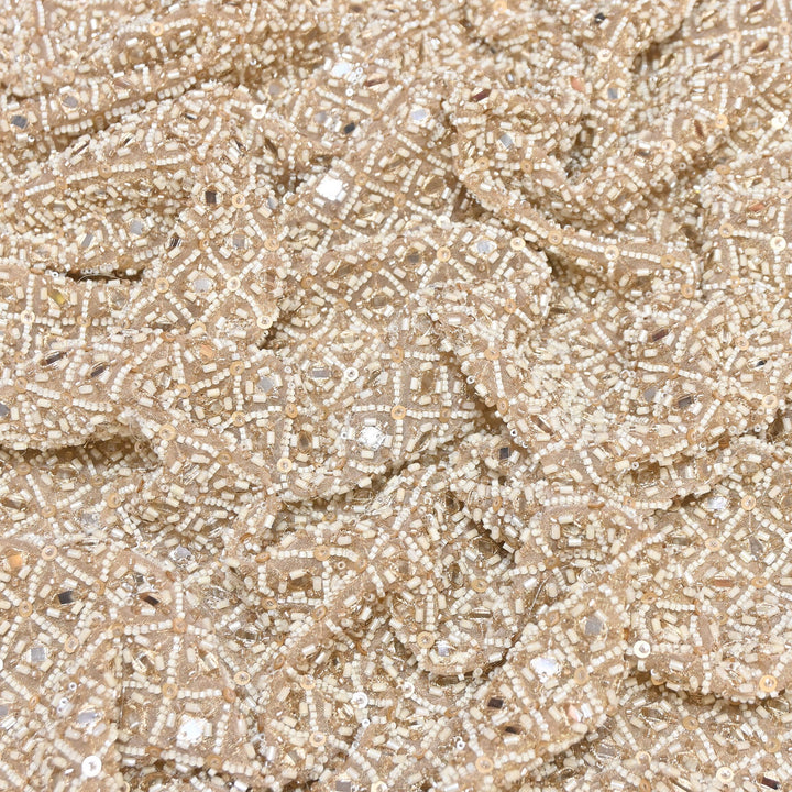 Crush Tissue Moti &  Sequins Embroidery Fabric | Elegant Designer Party Wear Fabric | V2749C-02