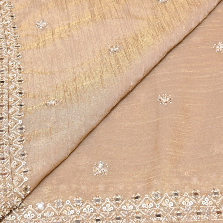 Crush Tissue Moti &  Sequins Embroidery Dupatta Fabric | Elegant Designer Party Wear Fabric | V2751C-02