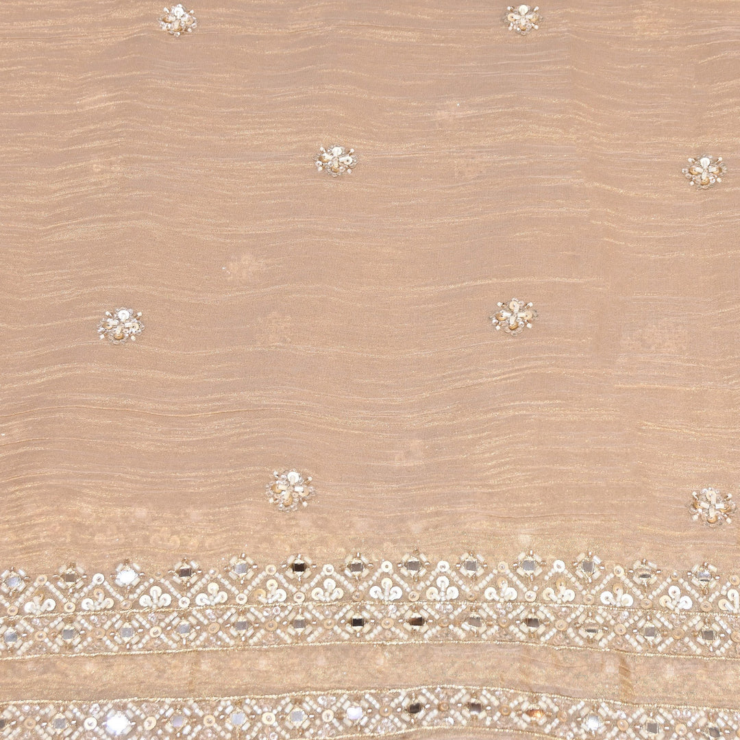 Crush Tissue Moti &  Sequins Embroidery Dupatta Fabric | Elegant Designer Party Wear Fabric | V2751C-02